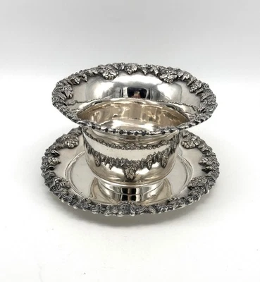 Bowl and Underplate. Mexican Sterling Silver. Sanborns. Grapes and Leaves. - Image 1 of 4