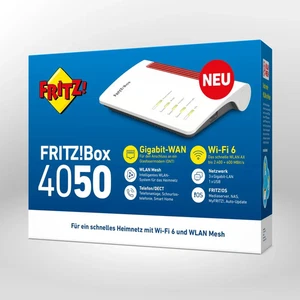 AVM FRITZ!Box 4050 WiFi 6 WLAN AX)Router, Dualband max. 3.000 Mbit/s Gigabit-WAN - Bild 1 von 1