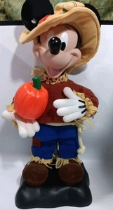 Telco Disney Animated Mickey Mouse Scarecrow w/Pumpkin 18” Vintage 1996 - Picture 1 of 9