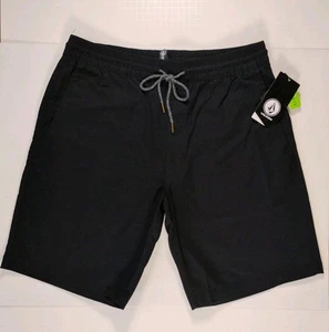 VOLCOM - Neu mit Etikett - Herren schwarz Frickin EW 19 Baumwollmischung Kordelzug Shorts - Größe XL - Bild 1 von 11