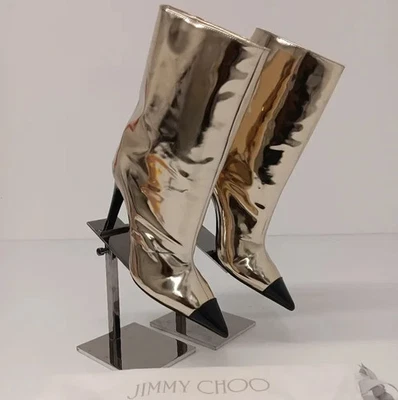 Botines de aguja Jimmy Choo Cierra metálicos con puntera y puntera - EU36.5 Foto 1 de 4