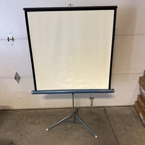 Vintage Da-lite Flyer 40x40 Portable Movie/Projection Screen Blue - Picture 1 of 9