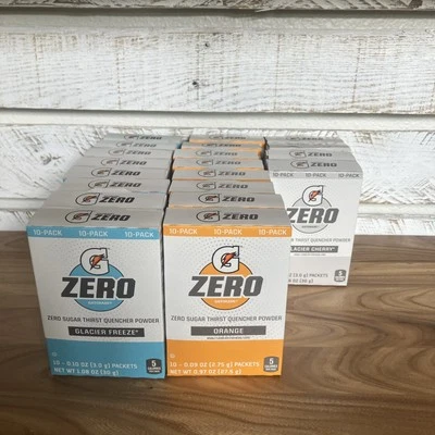 200 Packets Gatorade G Zero Powder, Glacier Cherry/ Freeze & Orange *Read*