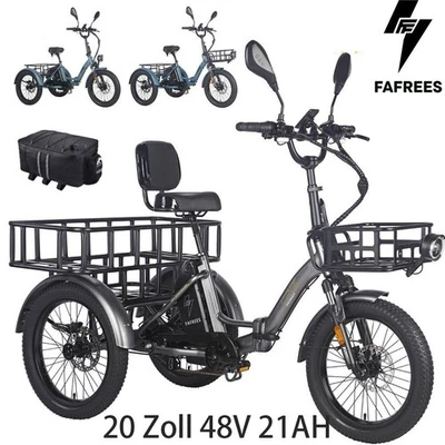 [FAFREES F20 MATE] e Bike 20 Zoll E Dreirad Klapprad elektrodreirad 3 Rad 21AH