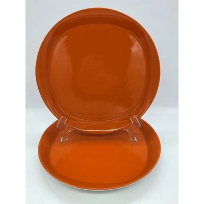 "Juego de 2 platos de cena Rachel Ray redondos y cuadrados naranja 11"""  Foto 1 de 3