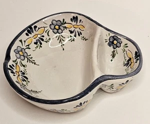 Vintage Olive Dish Pit Hand Painted In Portugal Signed By Artist Glazed - Picture 1 of 6