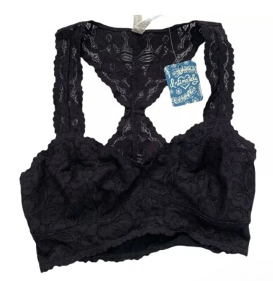 Free People Women Black Twilight Racerback Lace Bralette Size X-Small NWT - Image 1 of 2