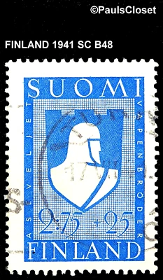 FINLAND 1941 SC B48 SURTAX FOR AID TO FINISH SOLDERS FM WAR WITH RUSSIA UNG F/VF — 第 1/2 张图片