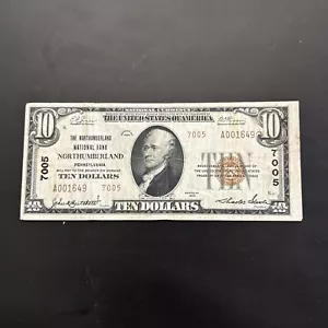 Banconota banca valuta nazionale $10 1929 Northumberland Pennsylvania PA #1649 - Foto 1 di 6