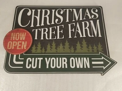 Letrero de madera de árbol de Navidad granja corta tu propia pared o patio 12"x9" Foto 1 de 2