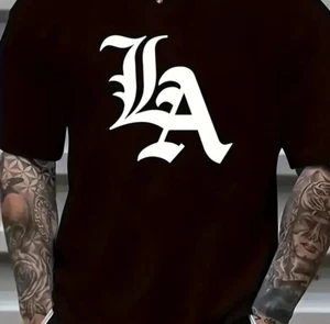 [Camiseta de moda con estampado de letras] Camiseta de moda con estampado de letras para hombre - Imagen 1 de 2