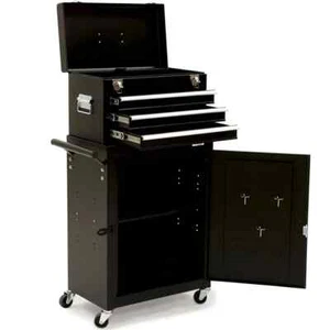 BULLET Pro 3 Drawer Tool Box Cabinet Trolley Storage, with 1-Door Toolbox Garage - Picture 1 of 5