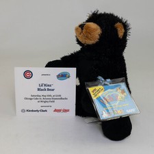 Webkinz Lil'Kinz Plush - SGA CHICAGO CUBS BLACK BEAR w/2008 Commemorative Card