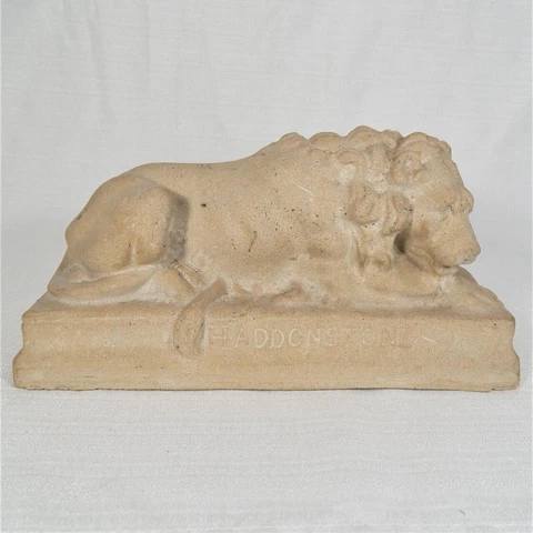 Haddonstone Lion Cast Stone Garden Statue Sample Vintage 70's Bookend Doorstop Cover