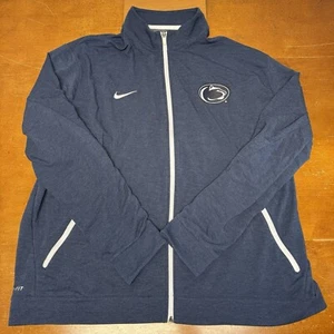 Penn State Nittany Lions Jacket Mens 3XL Blue Full Zip Long Sleeve Dri Fit Nike - Picture 1 of 13