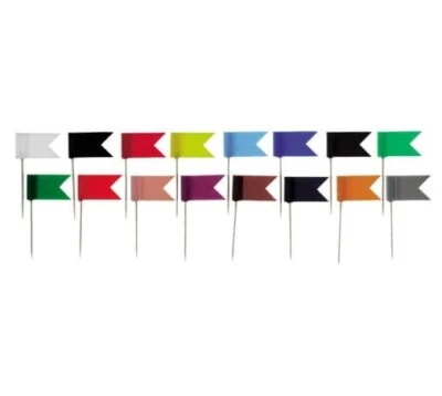 ALCO 20x Markierungsfähnchen 35x18 mm Pinwandnadeln Pinwandfähnchen, Farbe wählbar