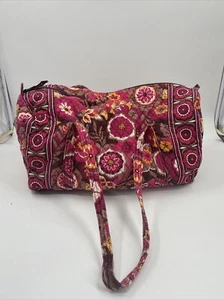 Vera Bradley Maroon and Brown Floral Medium Duffle Weekender Tote Bag. Retired. - Picture 1 of 3