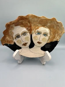 Decorative Art Pottery Plate Hand Painted  - Picture 1 of 5