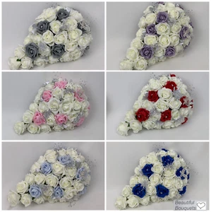 wedding bouquets butterfly flowers roses bride bridesmaid flower girl wand posy - Picture 1 of 19