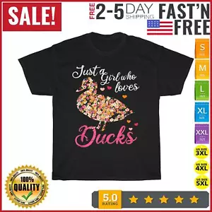Just a girl who loves ducks Vintage T Shirt Men Fashion 2023 Women T Shirt Short - Picture 1 of 9