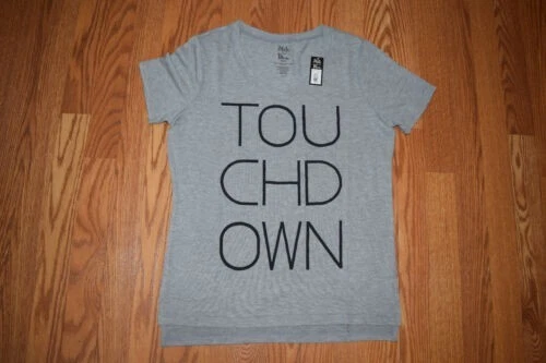 Womens STATE OF MINE Gray Heather TOUCHDOWN Shirt Size Medium