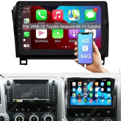 For Toyota Tundra 2007-2013 Sequoia 2008-2019 Android 13 Car Stereo GPS FM Radio - Изображение 1 из 4