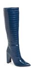 NWT Steve Madden Triumph Knee High Boots US SZ 6.5 Blue Crocodile TRIU01S1 S021