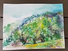 Conifer Peaks. Large Original Watercolor Painting. Landscape Art.