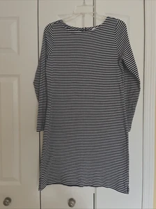 Vestido Vineyard Vines~Algodón Cremallera Trasera~Azul Marino y Blanco Rayas Manga Larga Talla Pequeña S - Imagen 1 de 7