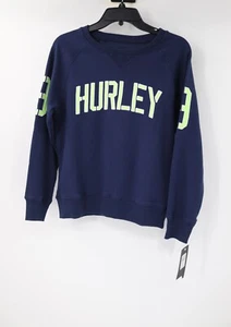Nwt Hurley sweatshirt Boy's Large Logo Navy Crewneck Long Sleeve Pullover - Picture 1 of 11