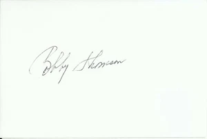 Bobby Thomson MLB Baseball Autographed Signed Index Card - Picture 1 of 1
