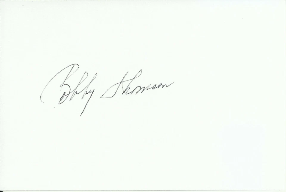 Bobby Thomson MLB Baseball Autographed Signed Index Card - Image 1 of 1