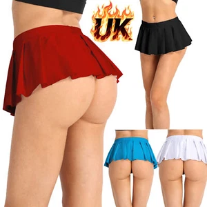 UK Womens Schoolgirl Pleated Skirt Hot Sexy Miniskirts Party Club Gogo Nightwear - Picture 1 of 34