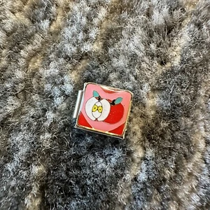 Italian Charm Apple Link Stainless Steel Silver Jewelry Apple Slices Charm Y2K - Picture 1 of 4