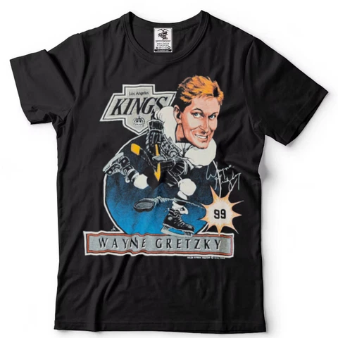 Rare Wayne Gretzky caricature 80's t shirt LA Kings hockey NHL vtg H6724 Cover