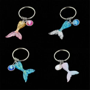 Keychain Mermaid Fish Tail Design Pendant Key Ring Handbag Purse Dangle Decor - Picture 1 of 21