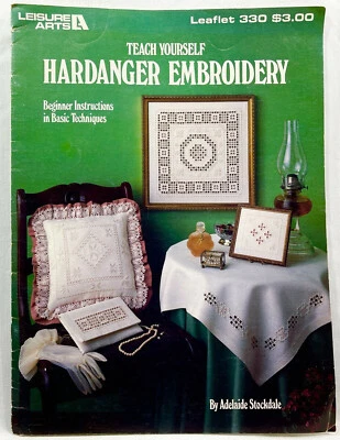 1984 Leisure Arts Teach Yourself Hardanger Embroidery 330 Pattern Book Vtg 10637 - Image 1 of 2