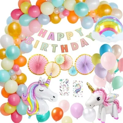 3D Einhorn Unicorn Geburtstag Party Deko Set Folienballon Mädchen Einschulung - Bild 1 von 4