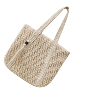 Summer Beach Tote Bag Woven Casual Tote Bag Beach Bag Women Shoulder Bag - Picture 1 of 12