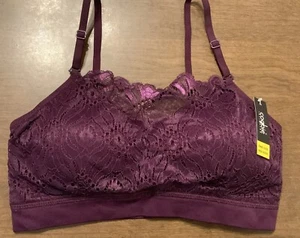 Coobie Intimates Wire-free One Size Cami Lace Bra 9050 Purple NWT - Picture 1 of 4