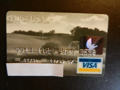 VINTAGE *FIRST USA VISA CARD* RARE, EXPIRED CREDIT CARD.  Exp. 2/99 - Image 1 of 2