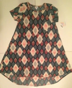 NEW w/ Tags LuLaRoe Carly Dress Women's Size Large Diamond Print 1 Pocket Soft - Imagen 1 de 9