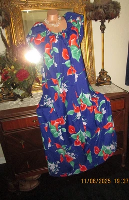 Vestido Hawaiano Vintage Hilo Hattie Para Mujer Grande Estilo Floral #613 Foto 1 de 4