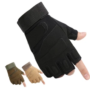 Guantes tácticos sin dedos Guantes de motocicleta para trabajo al aire libre caza camping - Imagen 1 de 13