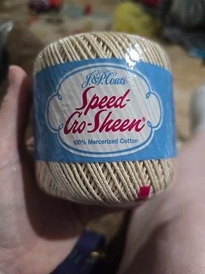 Coats & Clark’s Speed-Cro-Sheen Algodón Mercerizado Hilo de Crochet Crudo 100 Yardas De Colección Foto 1 de 4