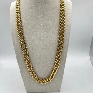 Vintage Napier Gold Tone Cuban Link Chat - Picture 1 of 7