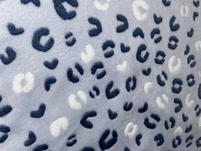 Polarfleece Print "Leo" Grau/Blau - doppelseitig super kuschelig - Bild 1 von 3