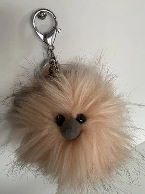 Jellycat Just Peachy Fluffy Pom Pom Emu Ostrich Keyring Bag Charm - Retired Soft - Image 1 of 4