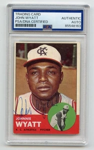 John Wyatt Signed 1963 Topps #376 Athletics A's PSA/DNA Encapsulated - Bild 1 von 1