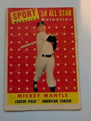 1958 Topps Mickey Mantle All Star Card No 487 New York Yankees G / VG - Image 1 of 4